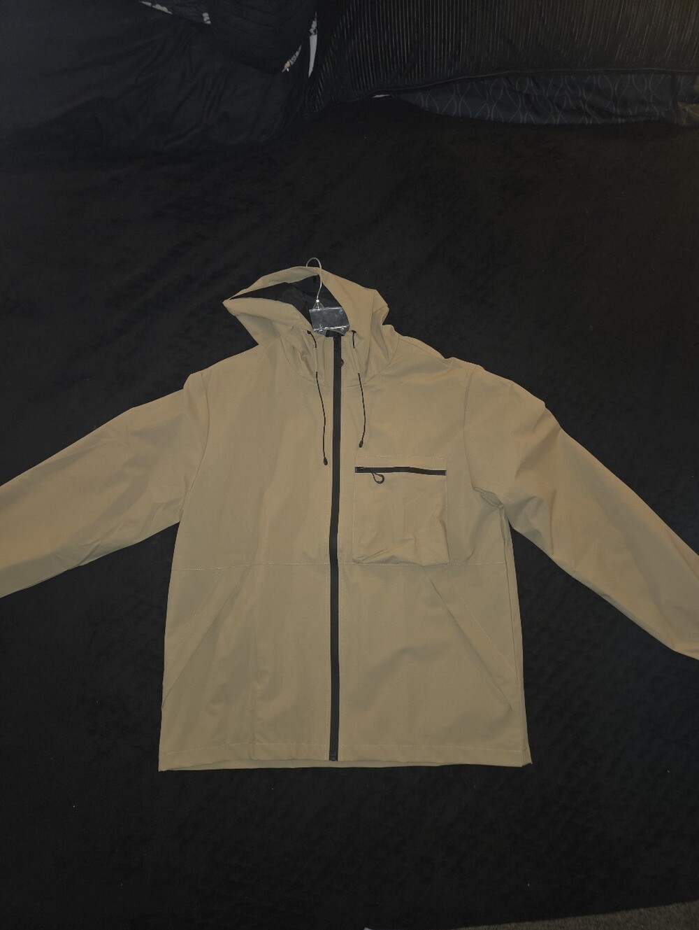 Men's Hooded Lightweight Shell Jacket - Tan